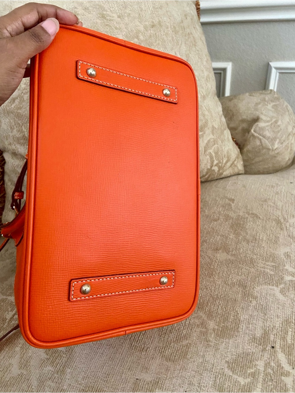 Dooney & Bourke embossed leather satchel - Orange - Picture 4 of 6